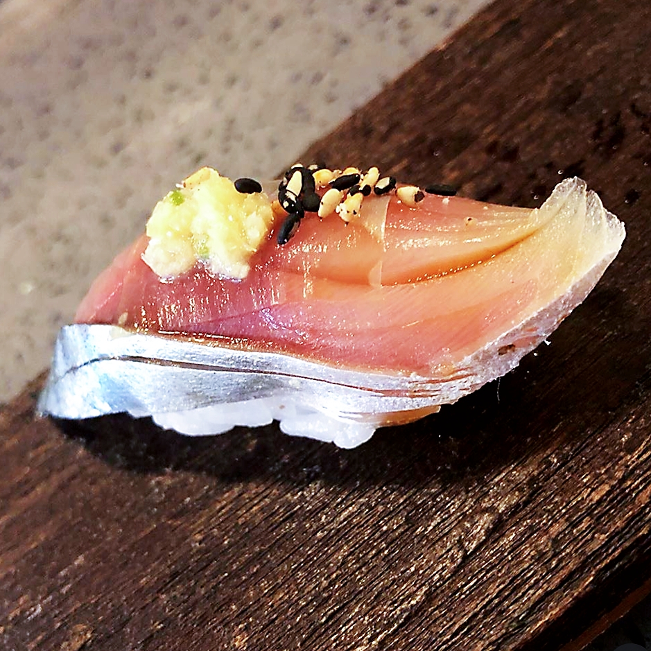 Saba nigiri - raw Mackarel sushi at Miyu Sushi and Omakase, Singapore